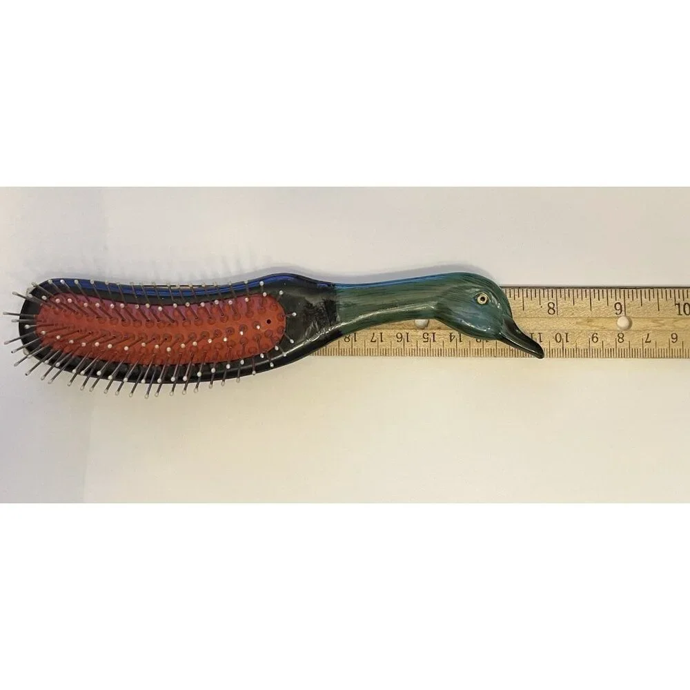 Vintage Hand Painted Unique Mallard Duck Design Decorative Hairbrush